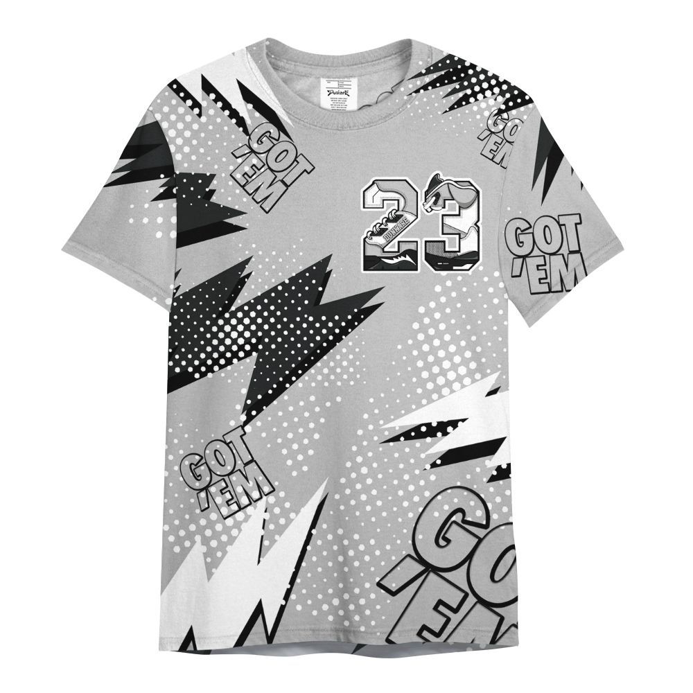 Shirt To Match Low 85 Metallic Black 1s - Custom Name Number 23 5s All Over Print