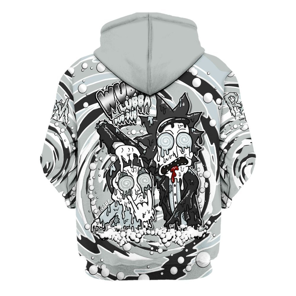 Hoodie To Match Black Wolf Grey 12s - Wubba Rick Drip All Over Print