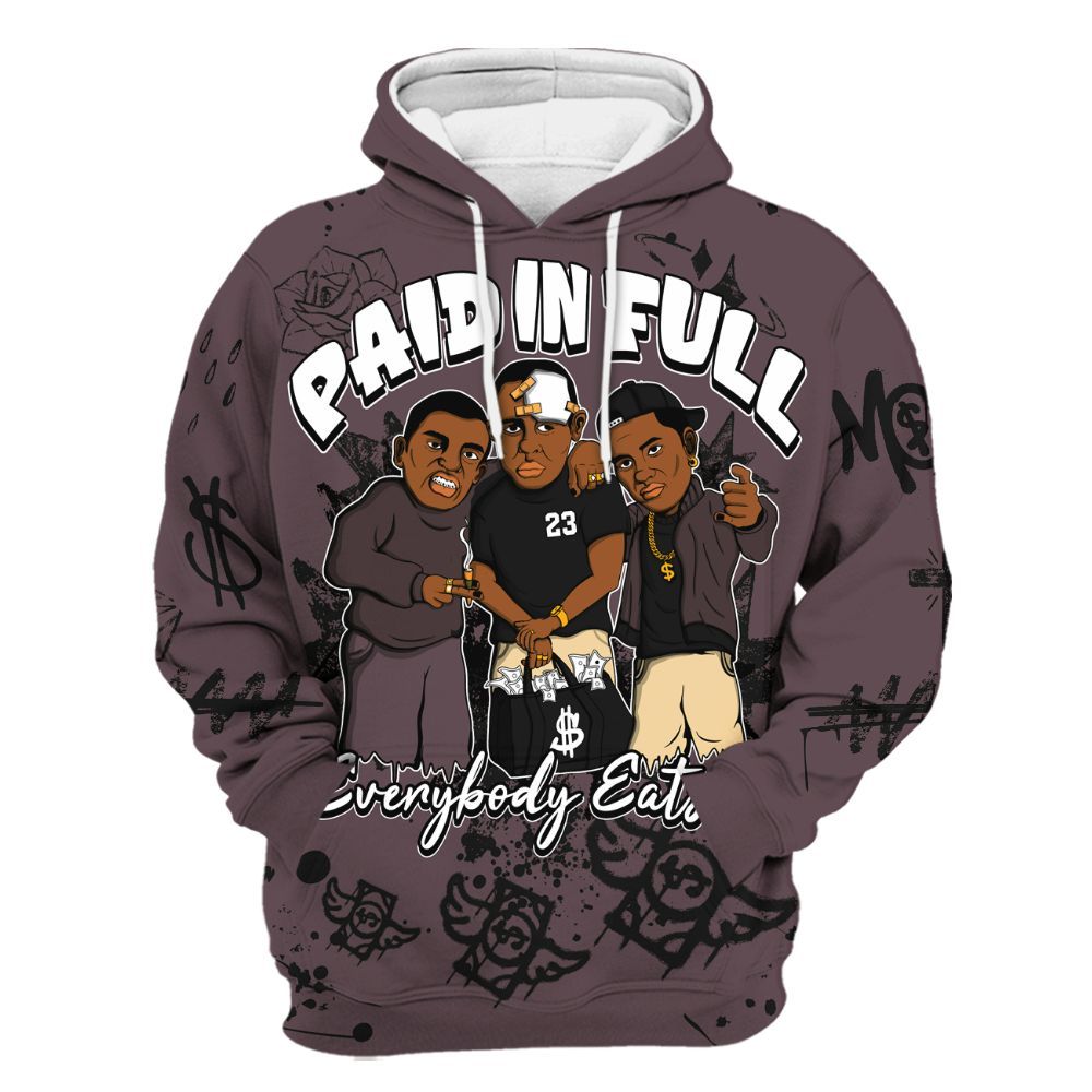 Hoodie To Match AMM Black 3s - Everybody Paid In Full Crayon All Over Print