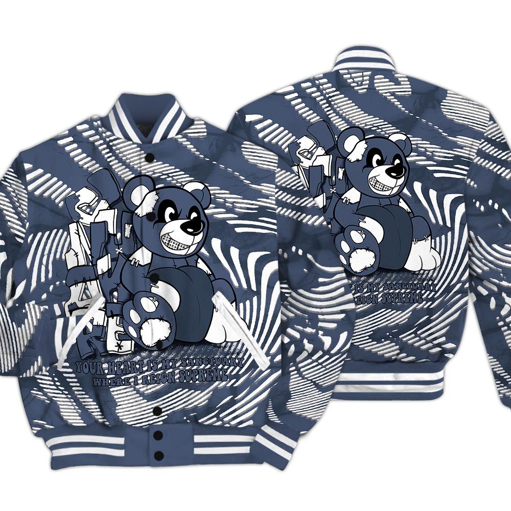 Varsity Jacket To Match Low Diffused Blue 11s - Possession Bear Fume Varsity Jacket Unisex