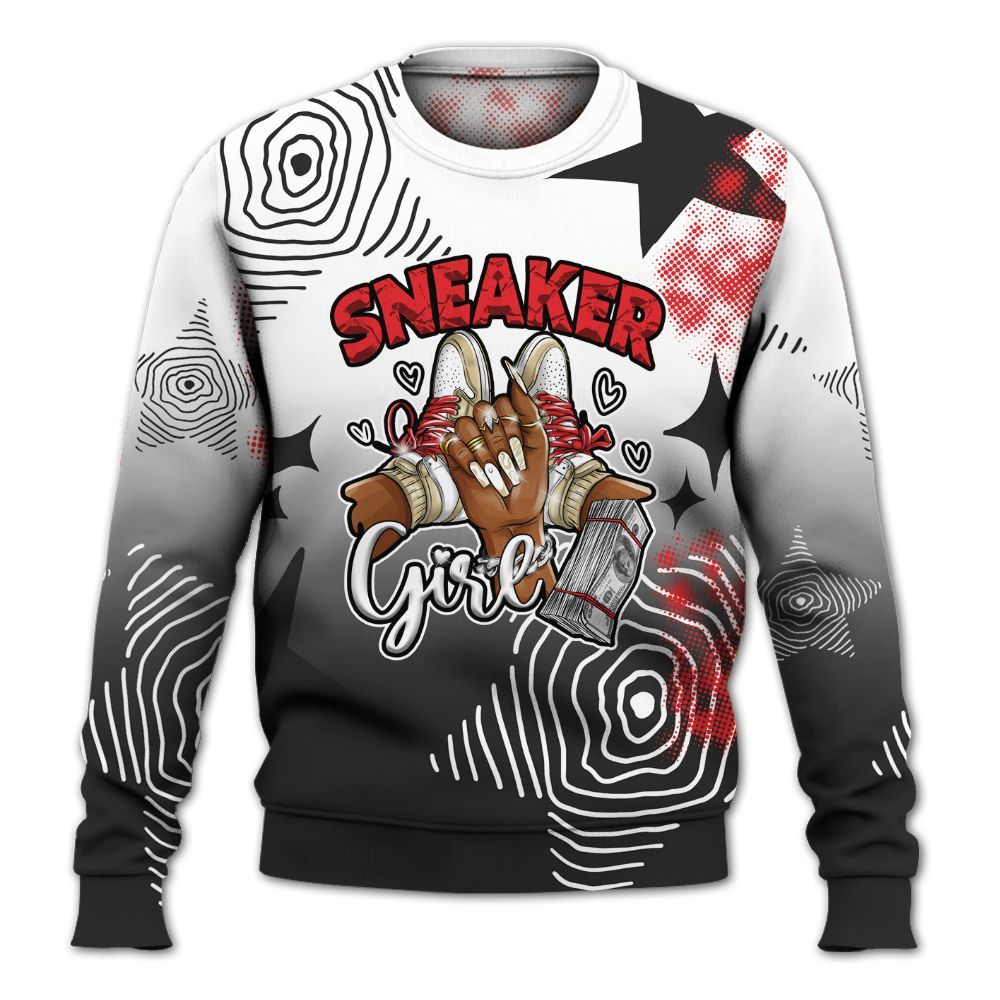 Sweatshirt To Match Prime 93 Fire Red - Sneakerz Girlz Unique Starz All Over Print