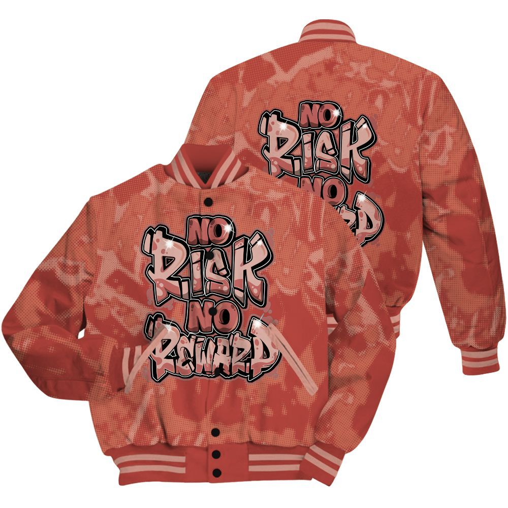 Varsity Jacket To Match Dune Red 13s Shirt - No Risks No Reward Street All Over Print