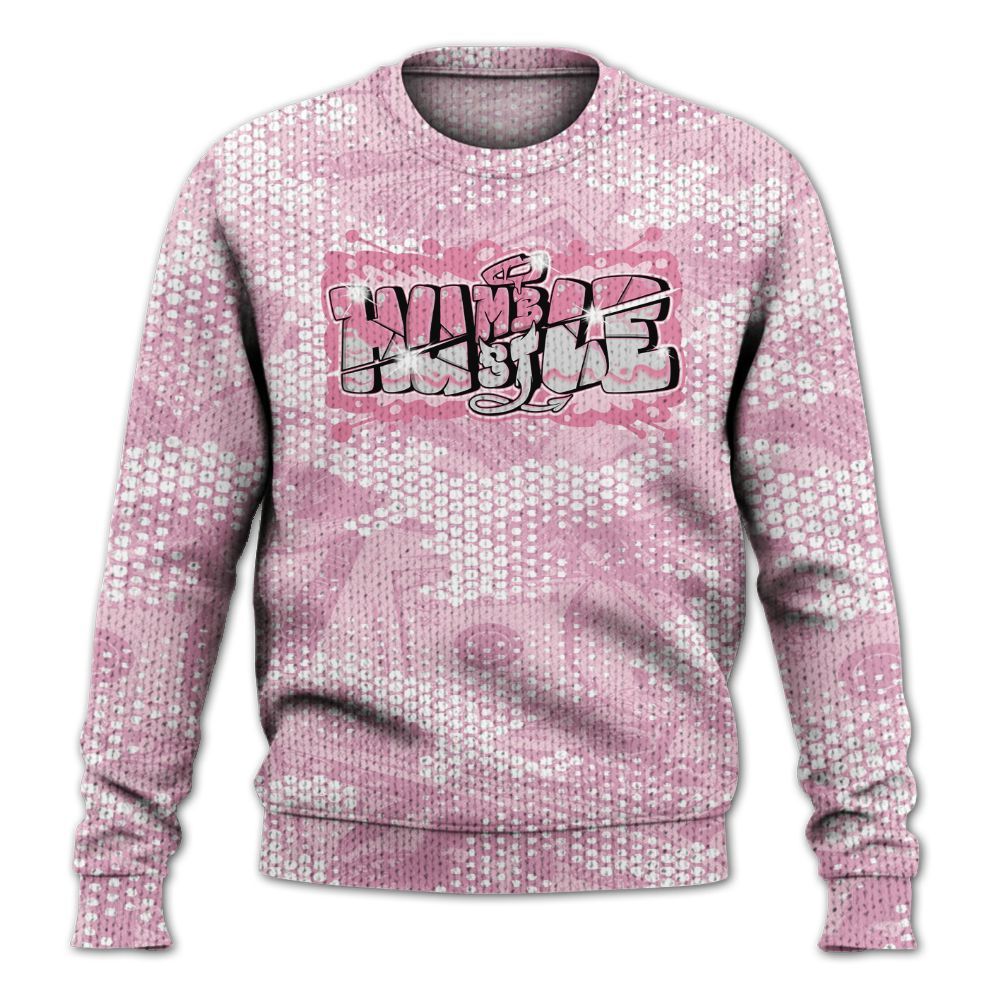Knitted Sweater To Match Orchid 4s - Humbled Hustles Graphic Banknotes