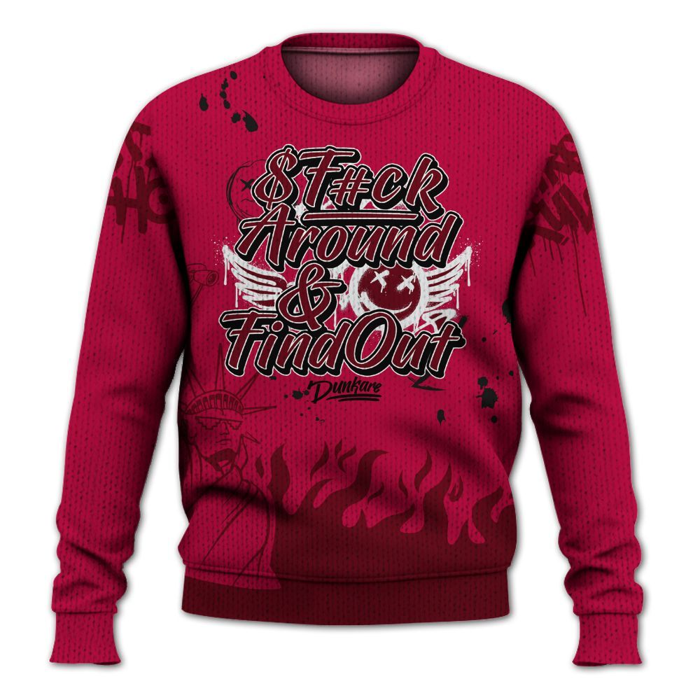 Knitted Sweater To Match Retro Chicago 2s - Graphic Fck Around Find Out