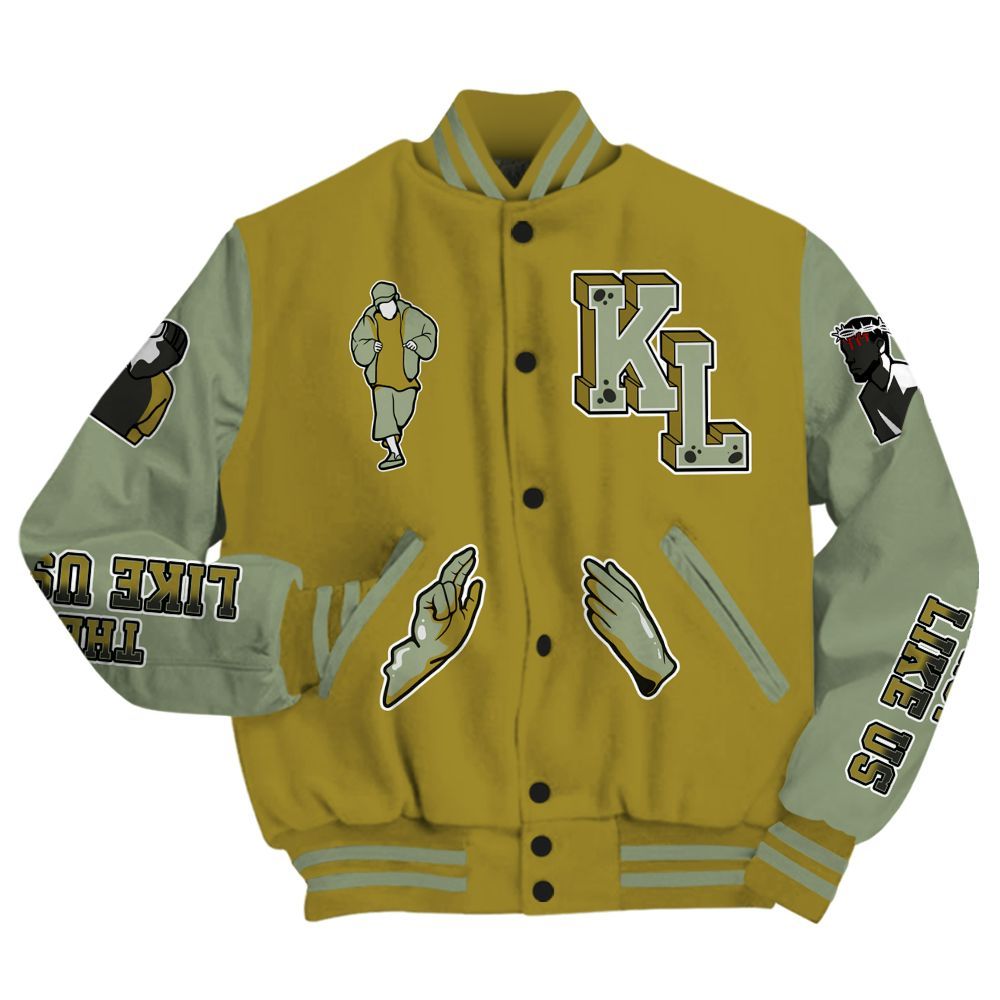 Varsity Jacket To Match Air Flightposite Metallic Gold - Dislike Us Graphic All Over Print