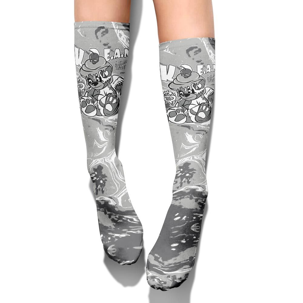 Sock To Match Retro Wet Cement 4s - Loot Bear Liquid