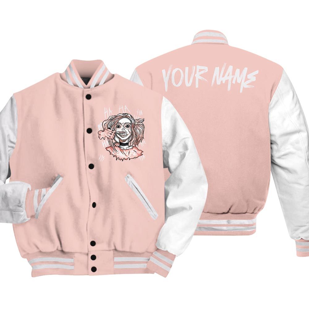 Varsity Jacket To Match Varsity Jacket Custom Name Bad Girl HAHA, Low Legend Pink 11s - To Match Sneaker Legend Pink 11s 2504 NCT