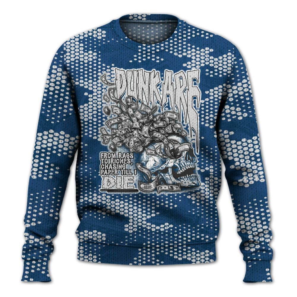 Knitted Sweater To Match High OG Midnight Navy 1s - From Rags To Riches