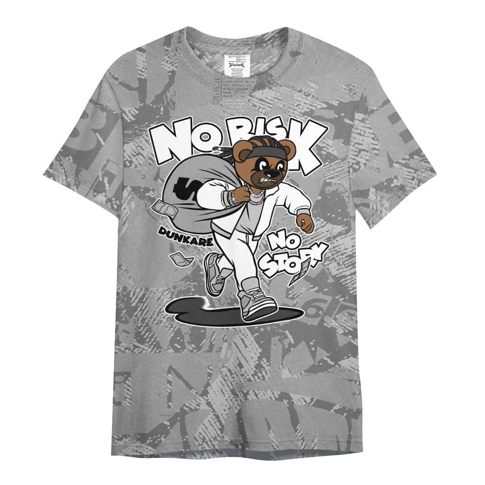 Shirt To Match Black Wolf Grey 12s - Certain Bear Abstract Graffiti All Over Print