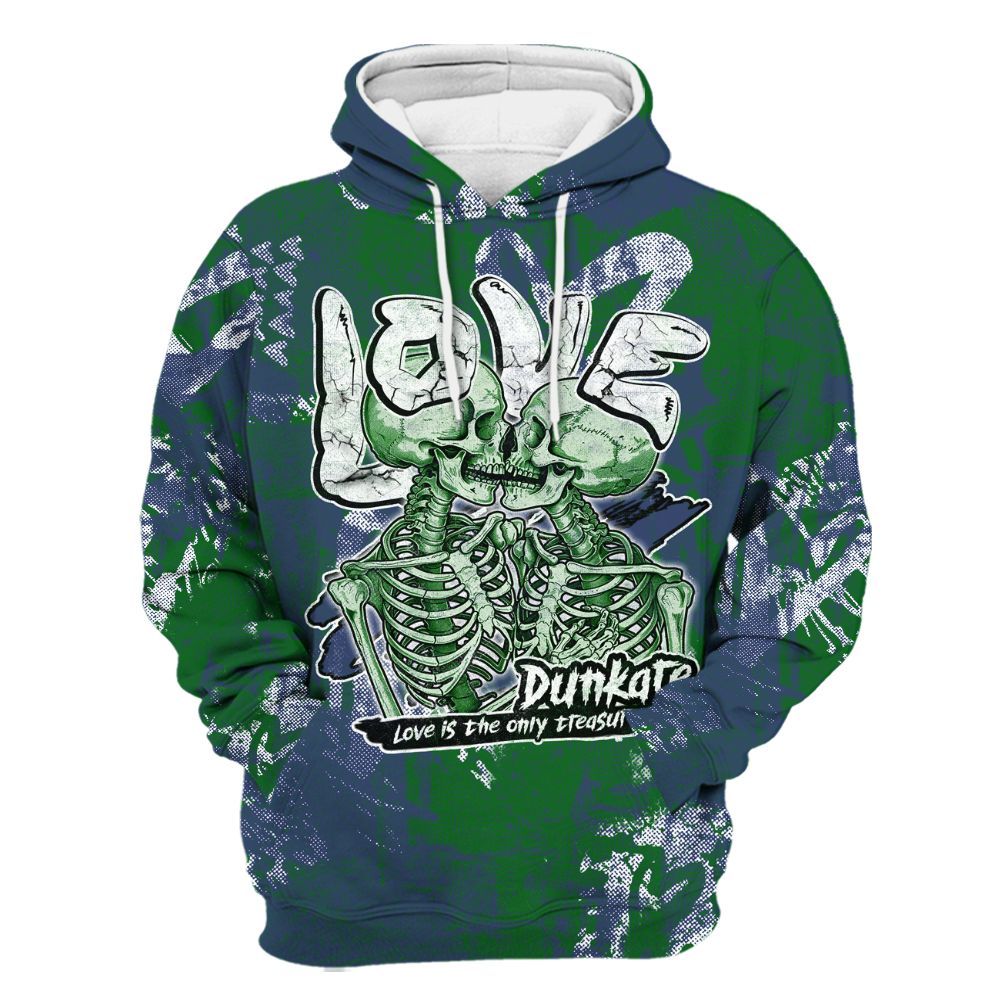 Hoodie To Match Midnight Navy 13s - Skull Love All Over Print