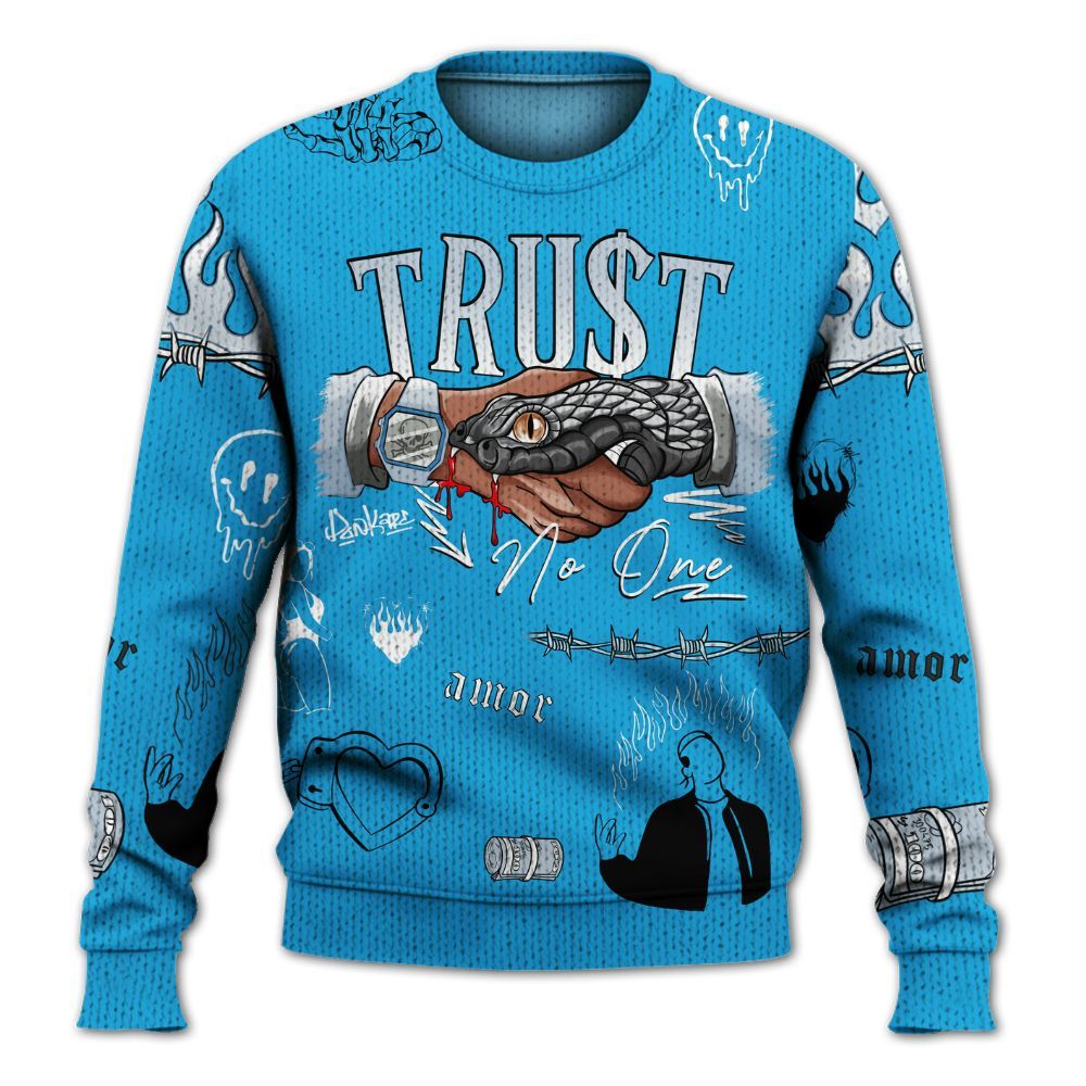 Sweater To Match University Blue Low 2026 11s - Snake Trust No One Graphic