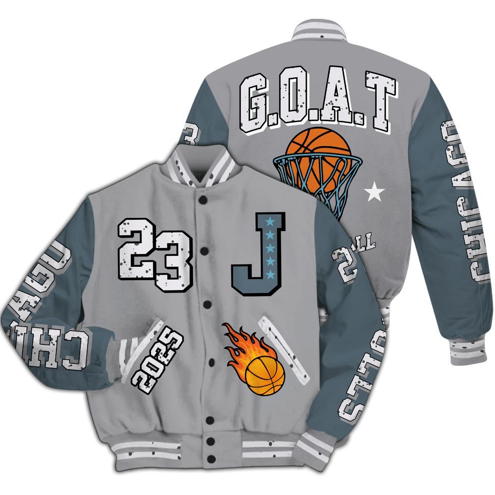 Varsity Jacket To Match Retro Light Graphite Wolf Grey 5s - Chicago 23 Basketball All Over Print