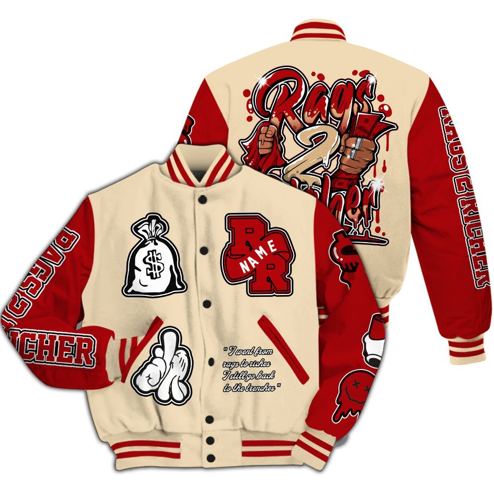 Varsity Jacket To Match Dunk Low Strawberry Waffle - Rag 2 Rich Graphic Custom Name All Over Print