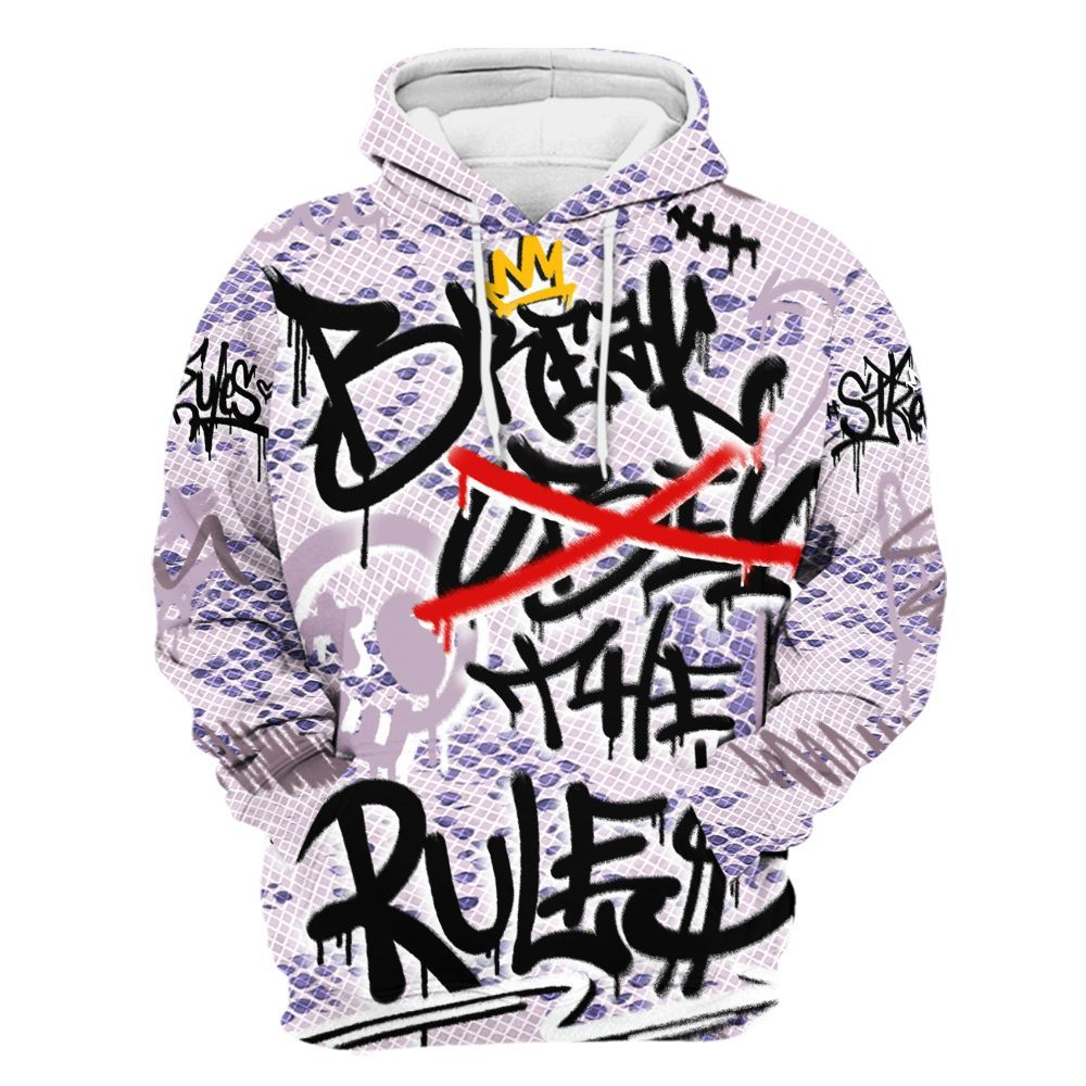 Hoodie To Match Air Force 1 Low Purple Snake - Break Rules Streetwear All Over Print