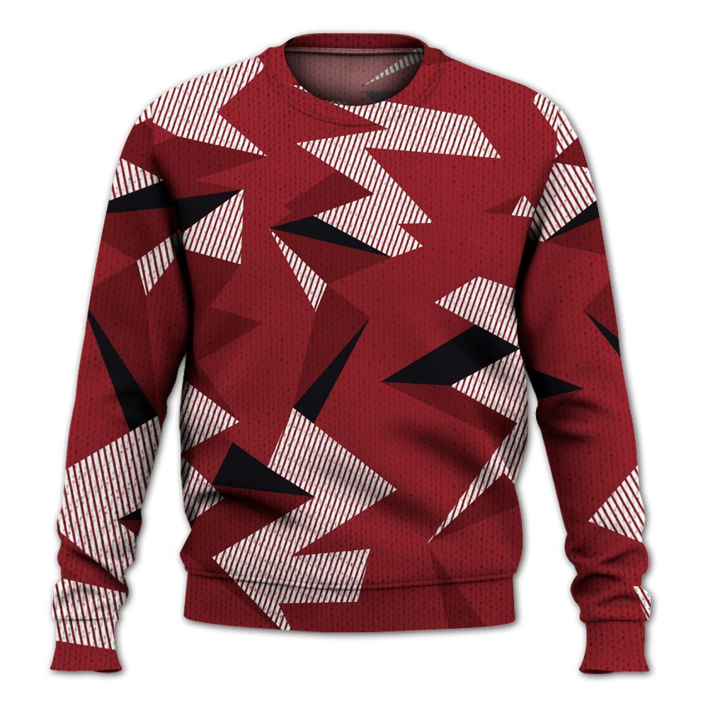 Knitted Sweater To Match High Black Toe Reimagined 1s - Geometric Camouflage Pattern