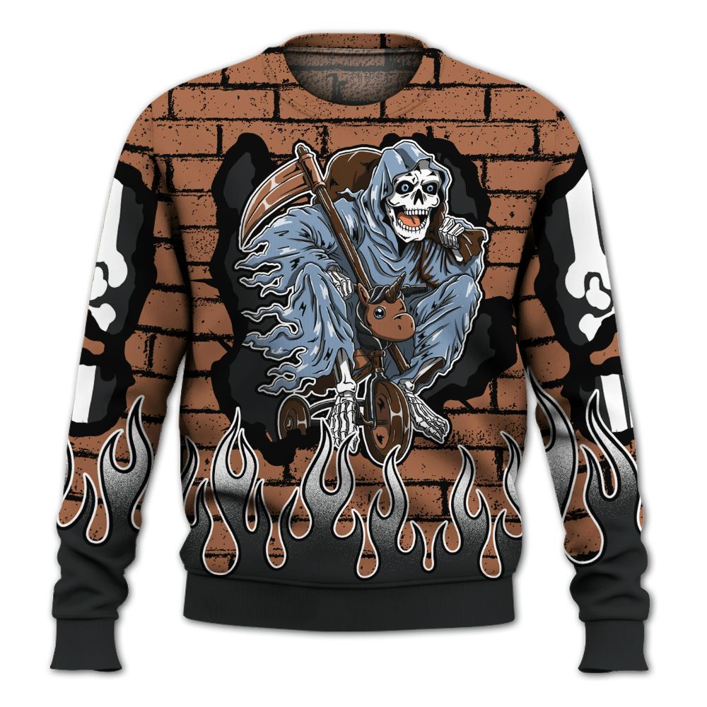 Sweatshirt To Match Air Foamposite Metallic Copper - Self Make Skeleton Crashed All Over Print