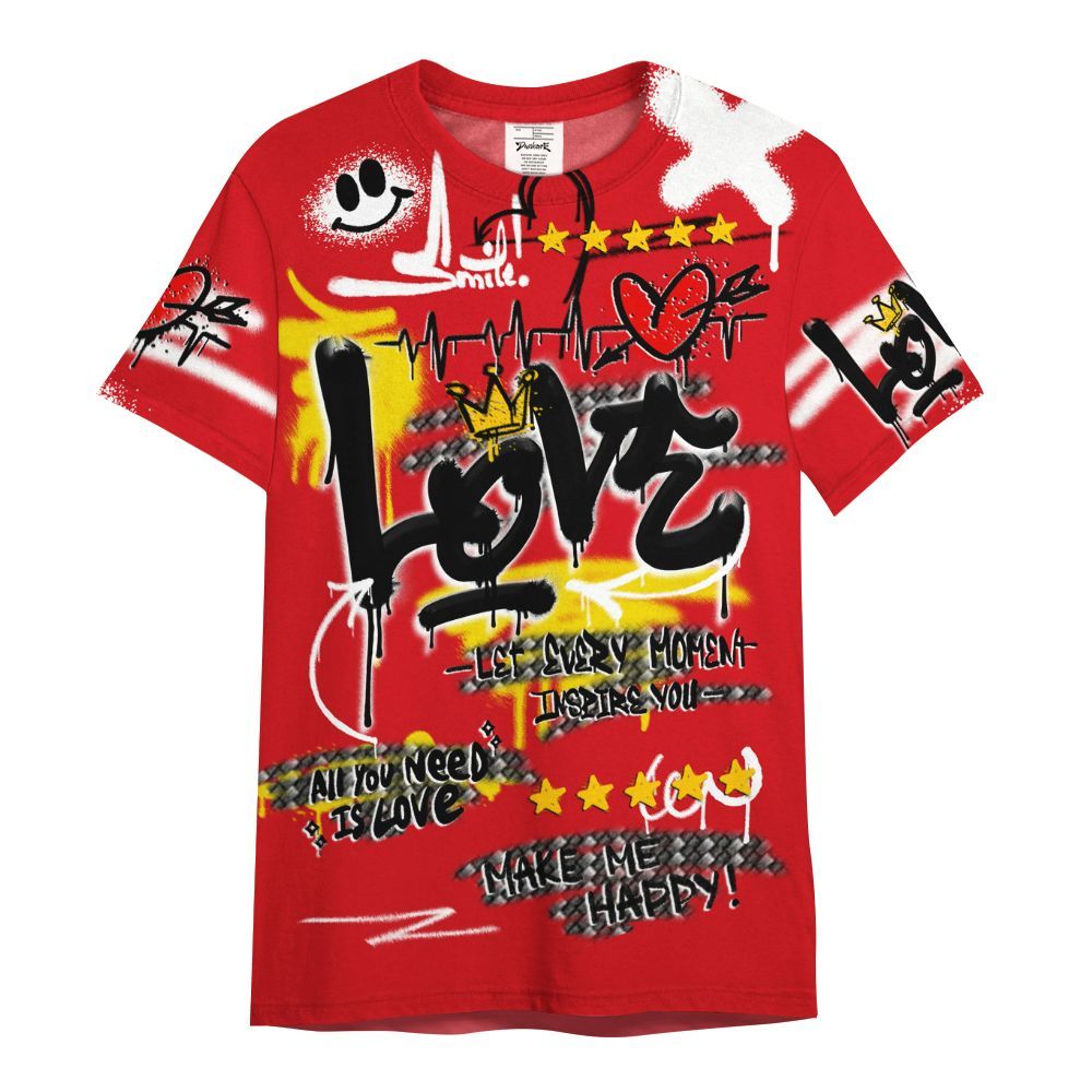 Shirt To Match Ferrari 14s - Happy Love Beats Graffiti All Over Print