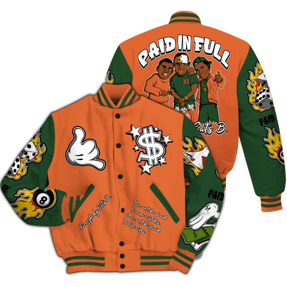Varsity Jacket To Match Low Miami 5s - Everybody Paid In Full Graphic All Over Print