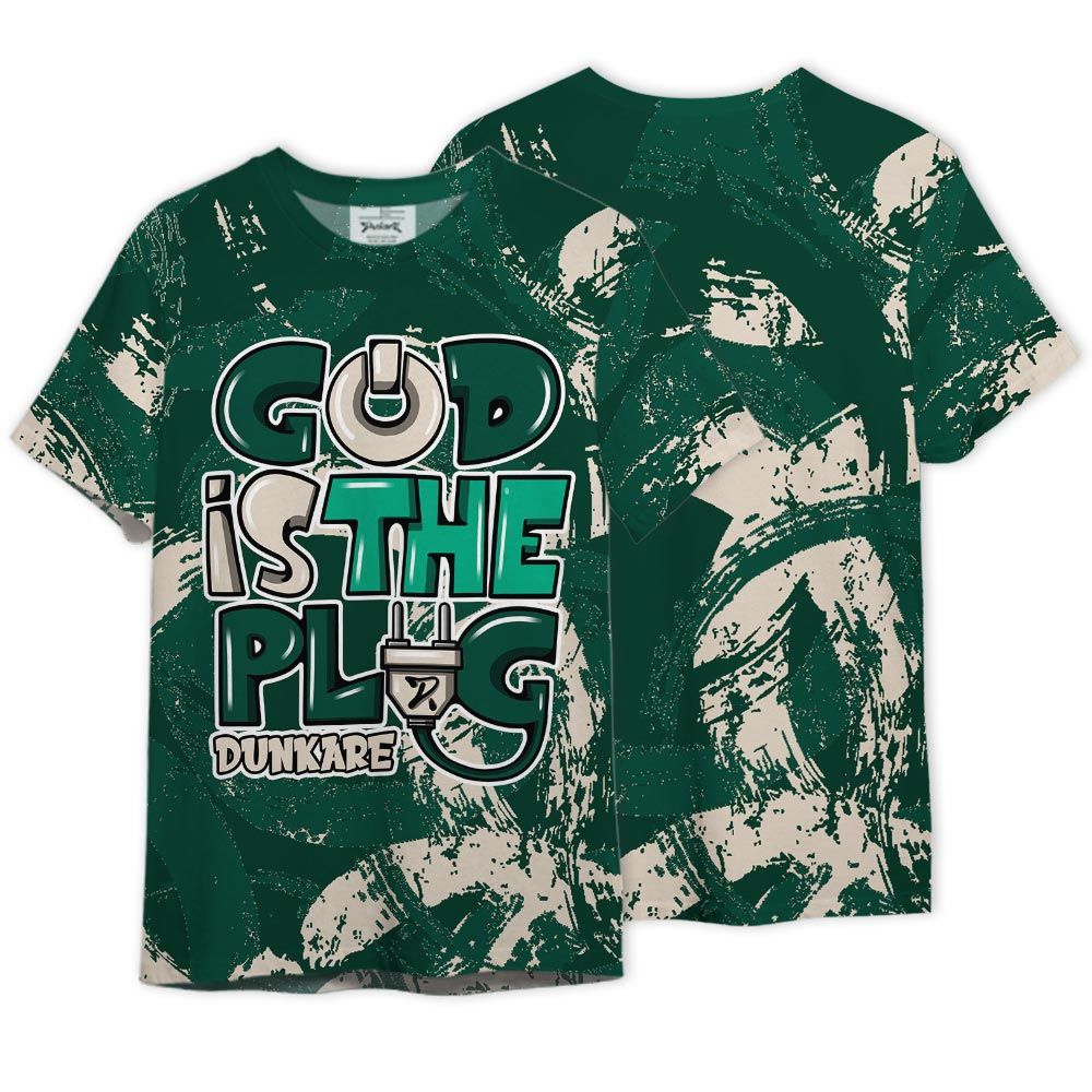 Shirt To Match Oxidized Green 4s - God Is The Power Cord Circle Paint Splash Graphic Shirt Unisex