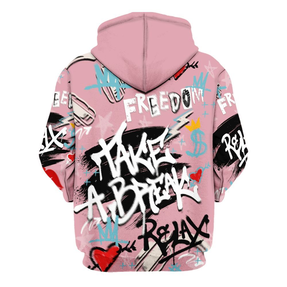 Hoodie To Match Doernbecher 6s - Take Break Freedom Graffiti Streetwear All Over Print