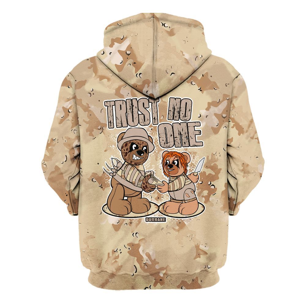 Hoodie To Match Desert Camo 3s - Trust No One Bear Abstract Halftone All Over Print