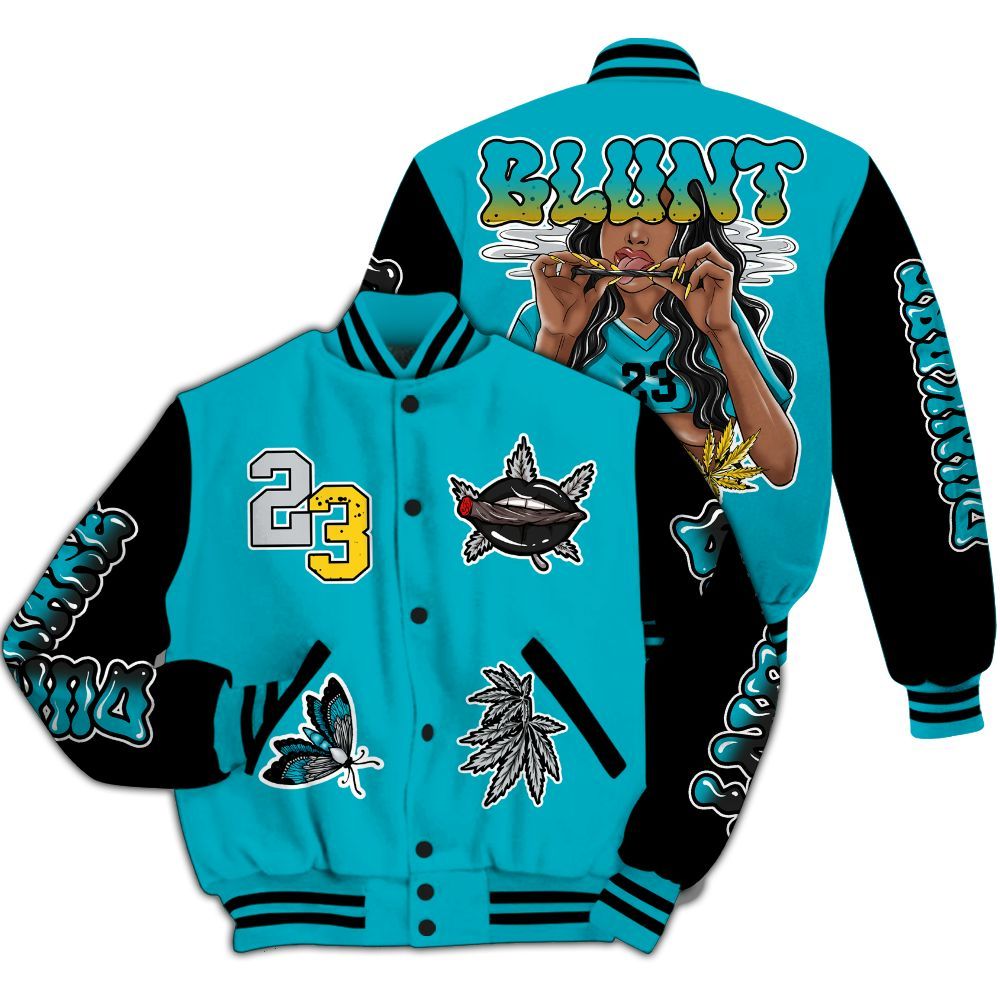 Varsity Jacket To Match Retro Aqua 5s - Bluntz Unique All Over Print
