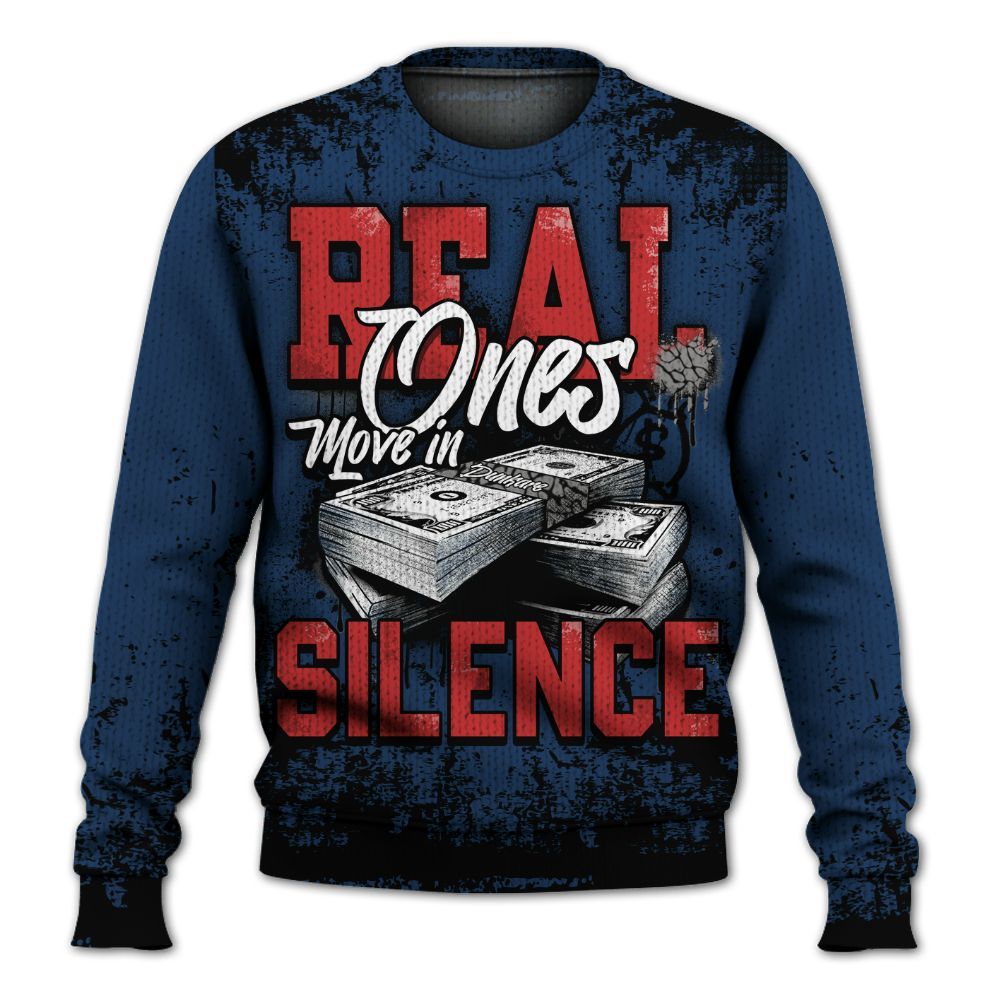 Knitted Sweater To Match SP Sport Royal 3s - Move In Silence Money Street Retro