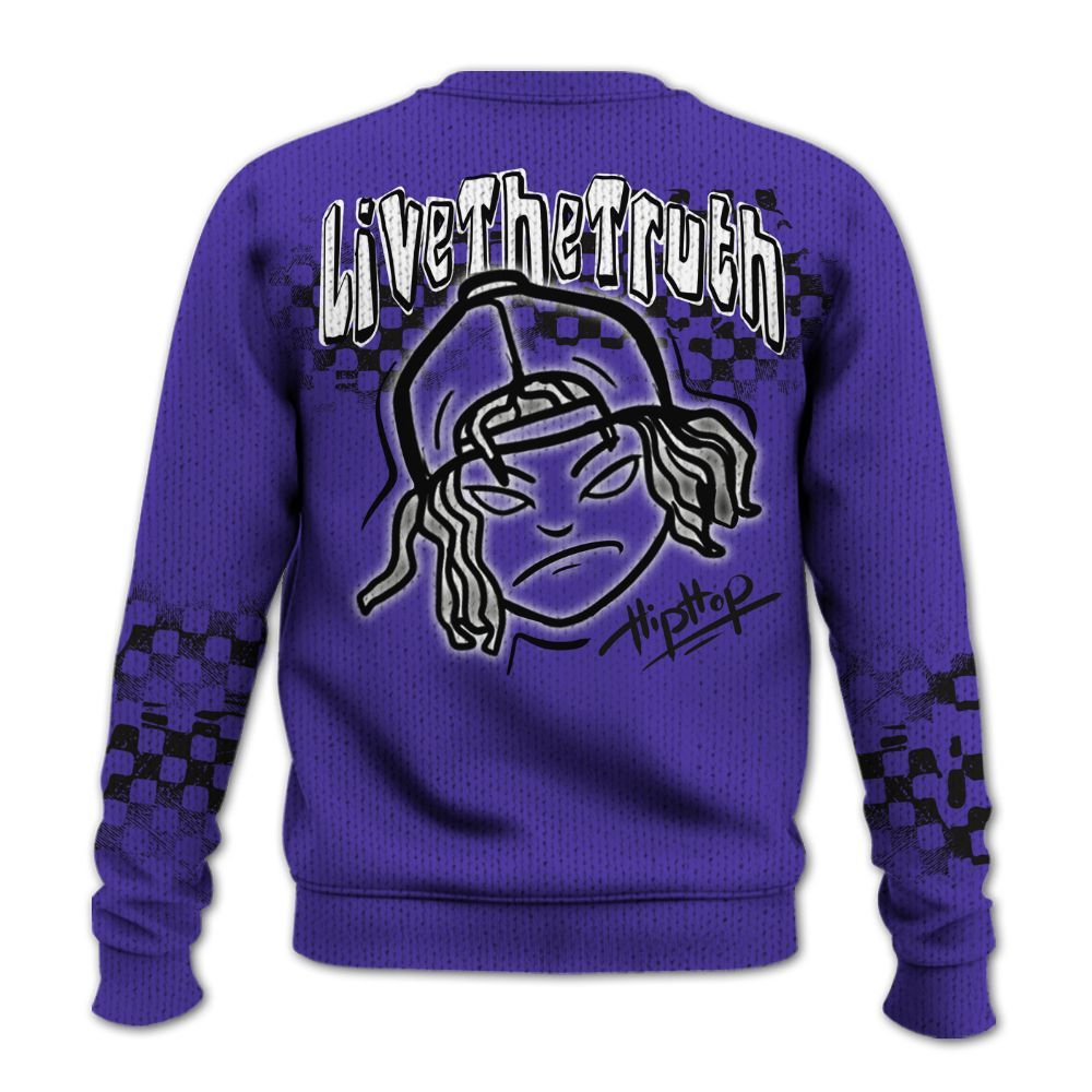 Knitted Sweater To Match Field Purple 12s - Feel Life Street Style