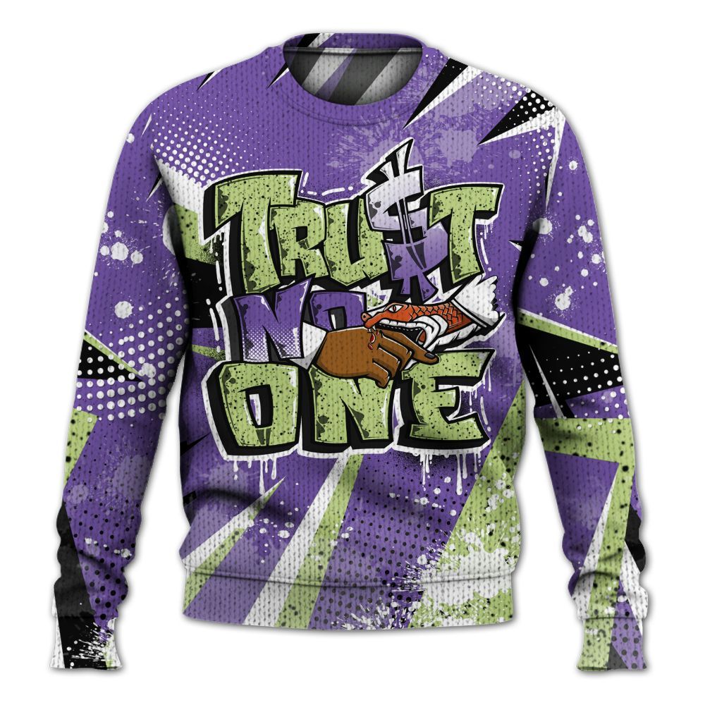 Knitted Sweater To Match Canyon Purple 4s - Poly Trust No One Dripping