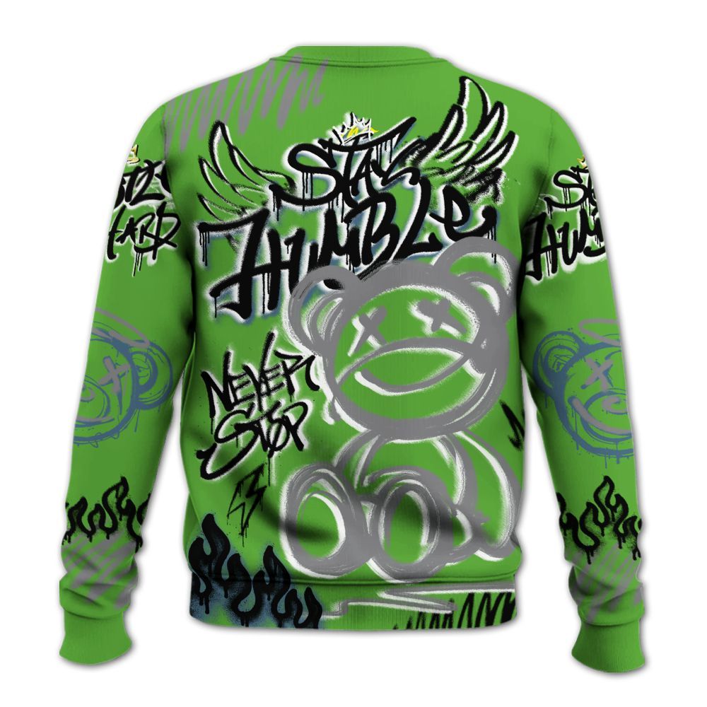 Sweatshirt To Match Retro Green Bean 5s - Humble Drip Streetwear Graffity All Over Print