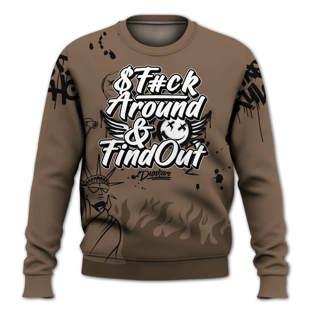 Sweatshirt To Match Dark Mocha Jack - Graphic Fck Around Find Out All Over Print
