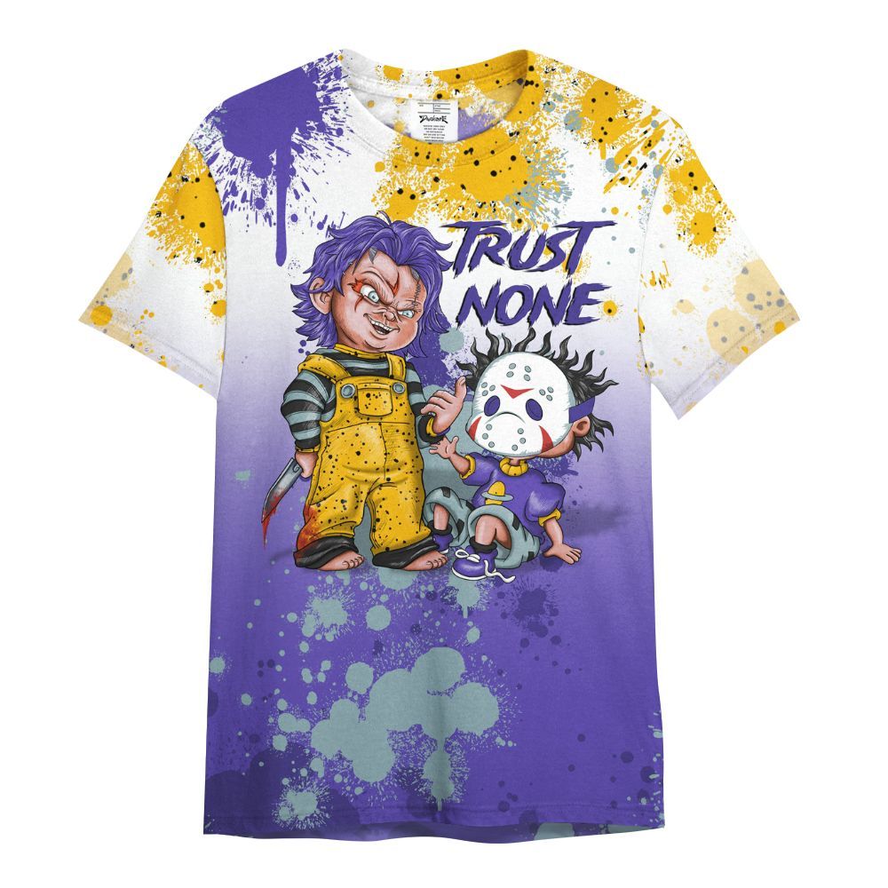 Shirt To Match Imperial Purple 4s - Trust No One Scary All Over Print