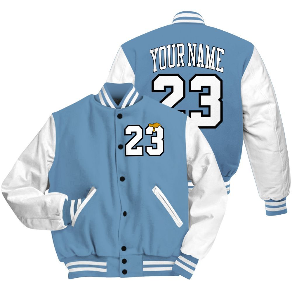 Varsity Jacket To Match High OG First In Flight 1s - Custom Name Number 23 Drip All Over Print