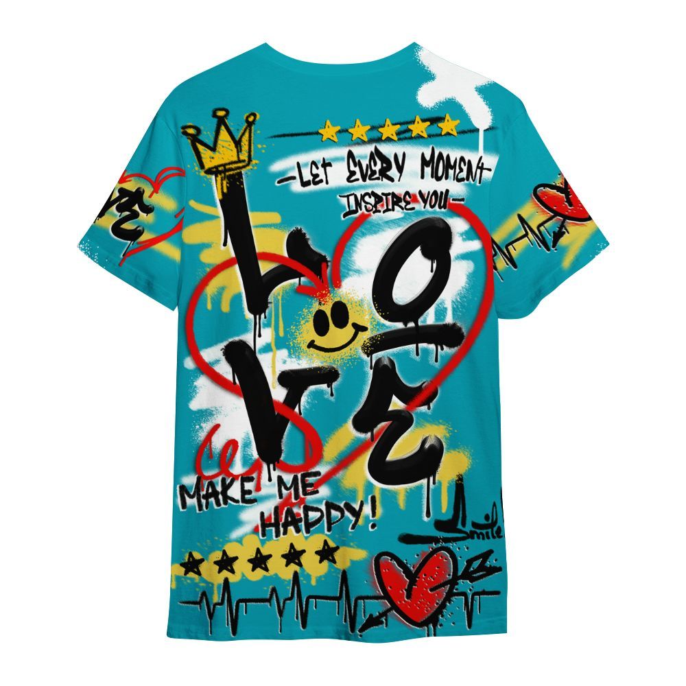 Shirt To Match Dunk Low KD 17 N7 - Happy Love Beats Graffiti Streetwear All Over Print