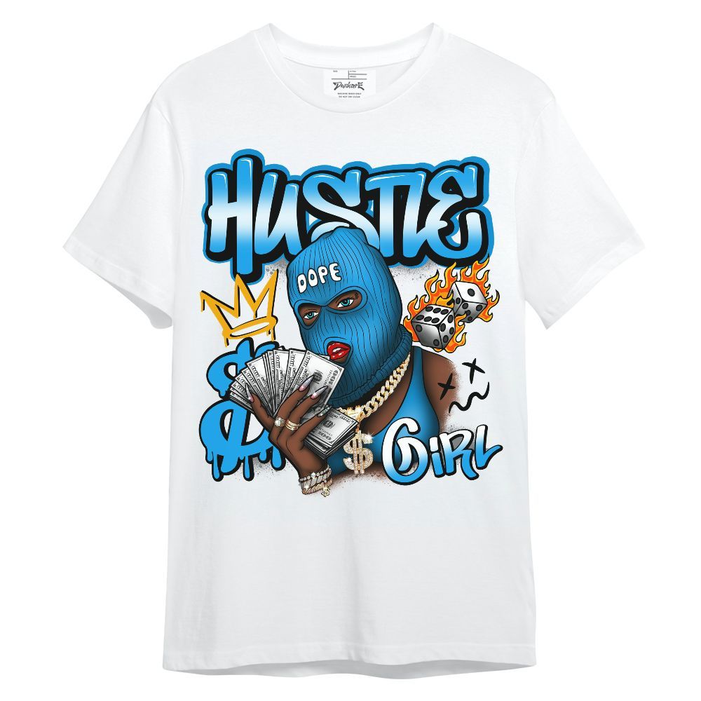 Shirt To Match Black University Blue 2022 13s - Money Hustles Girl Streetwear Unisex Shirt