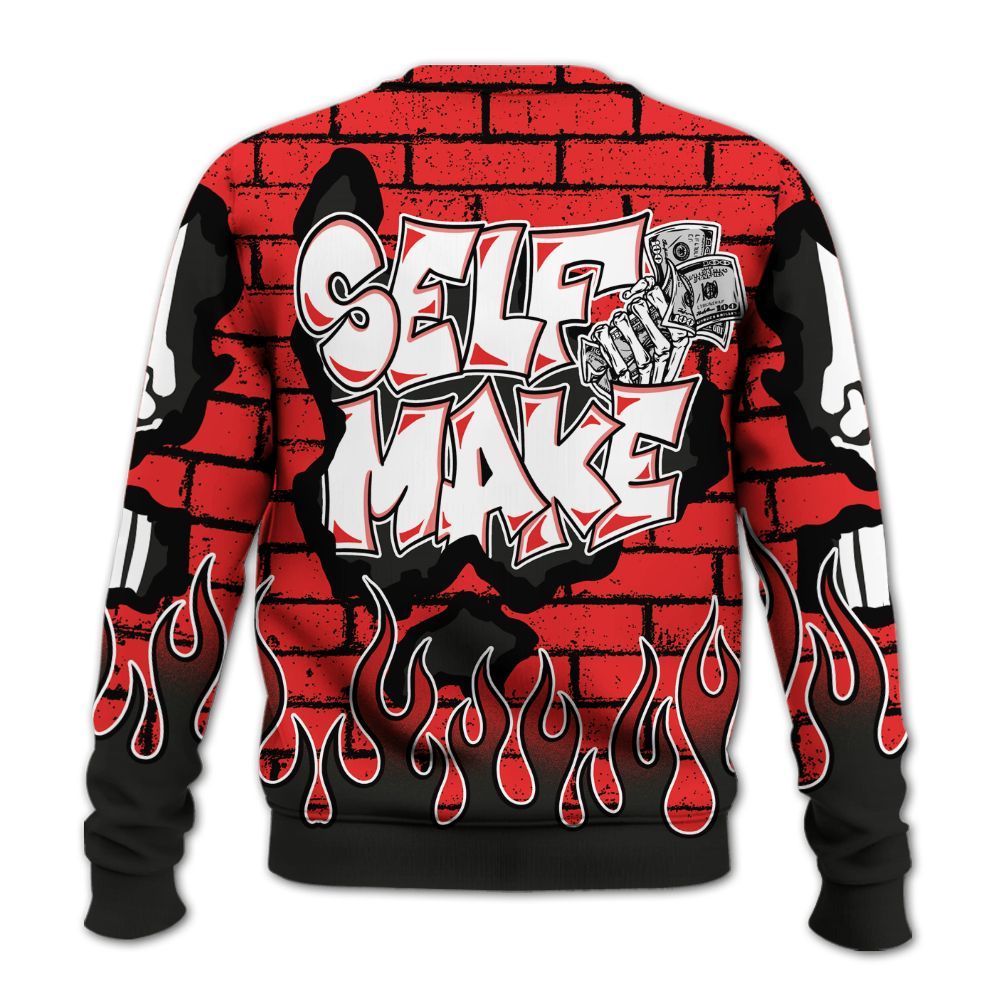 Sweatshirt To Match Red Thunder 4s - Self Make Skeleton Crashed All Over Print