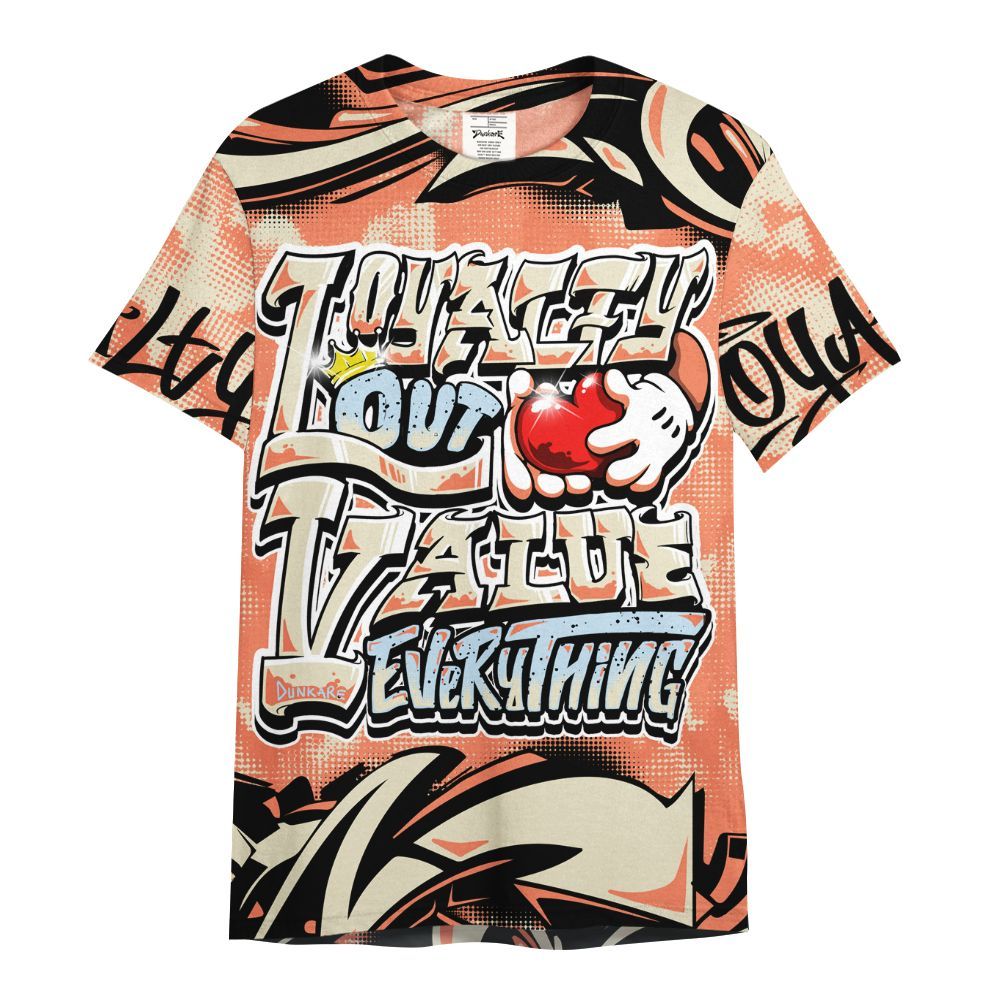 Shirt To Match DJ Khaled Crimson Bliss 5s - Loyalty Out Value Graffiti All Over Print
