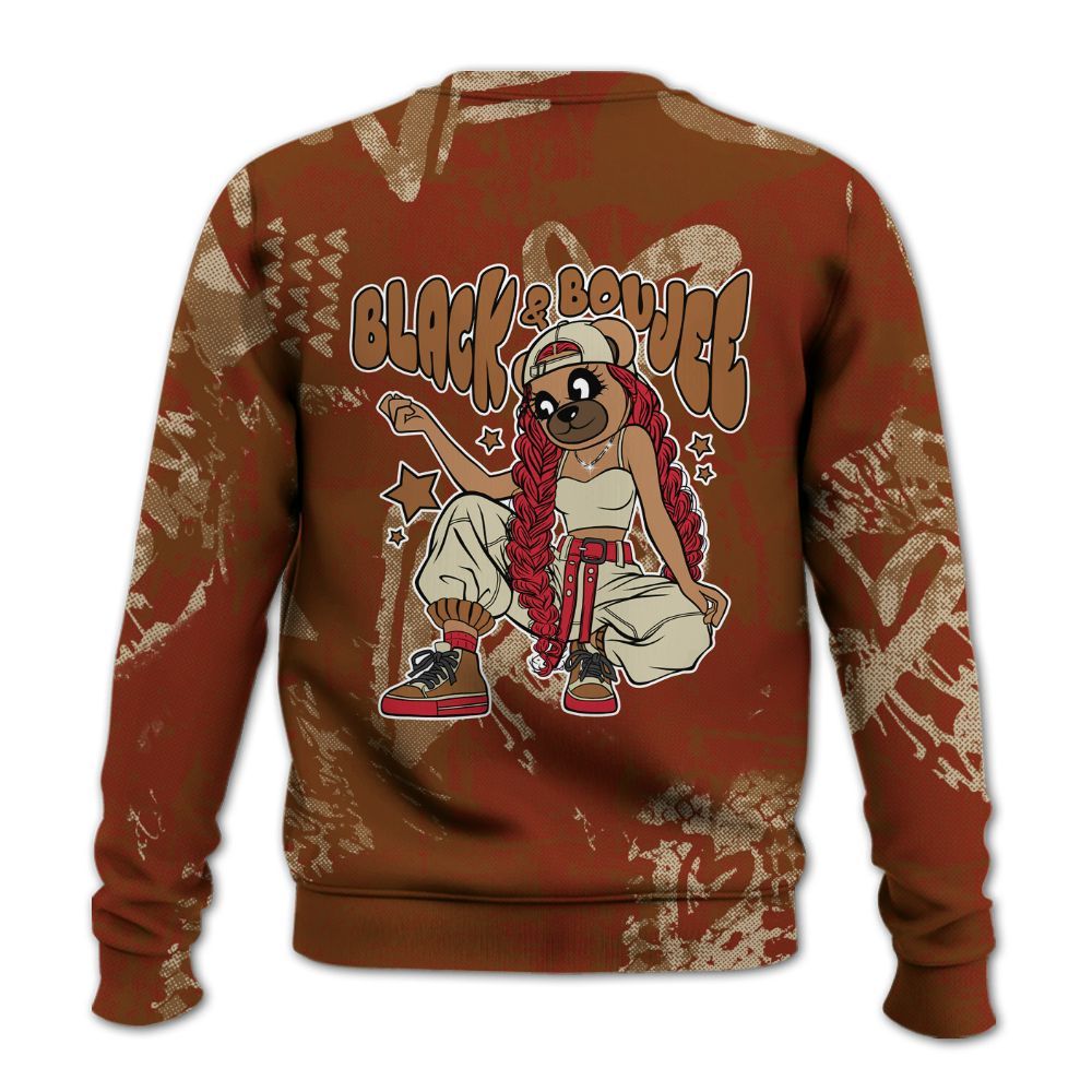 Sweatshirt To Match Archaeo Brown 5s - Boujee Girls Bear Heart Grunge All Over Print