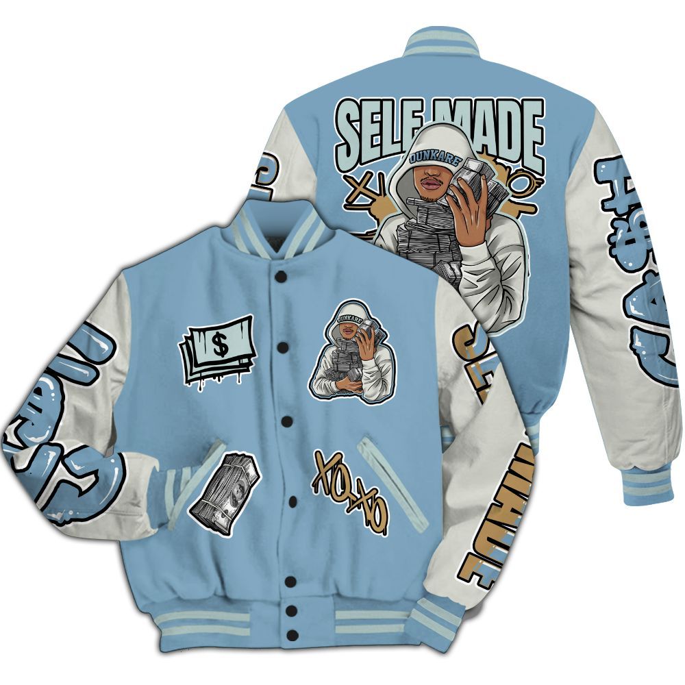 Varsity Jacket To Match Denim Worn Blue 2025 4s - Selfmade All Over Print
