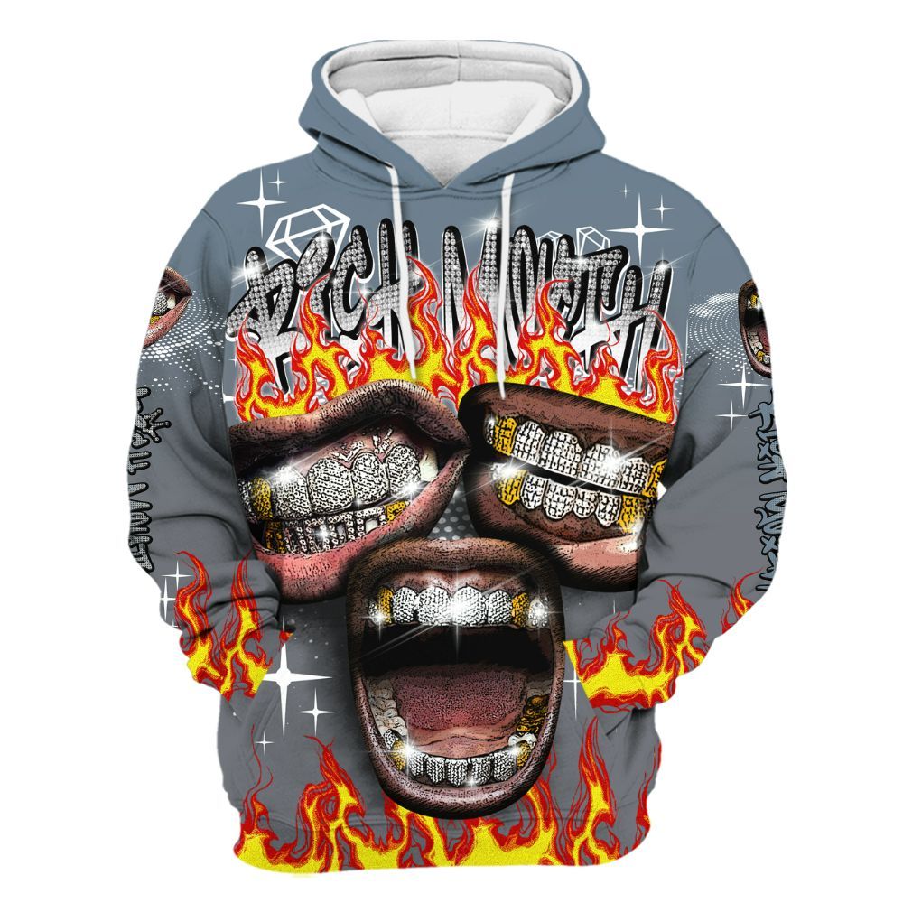 Hoodie To Match Air Max DN Silver Bullet - Rich Mouth Fire Rap Retro 90s All Over Print
