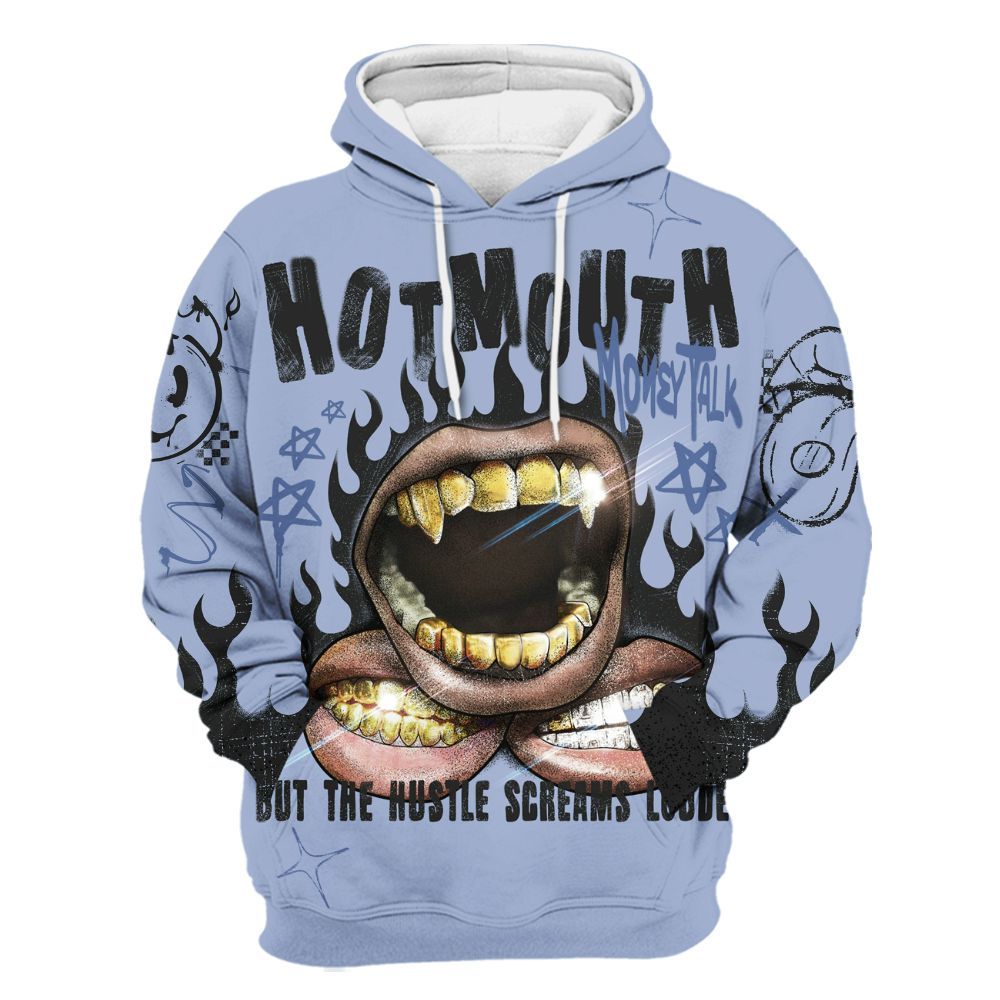 Hoodie To Match Black Metallic 5s - Mouth Burning Street Style All Over Print