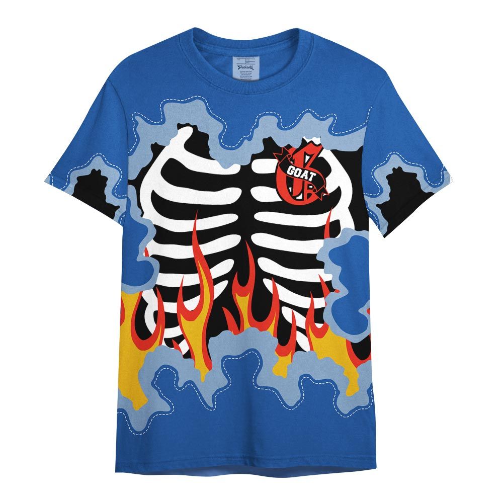 Shirt To Match Low Space Royal 11s - G.O.A.T 23 Skeleton Flame Shirt Outfit