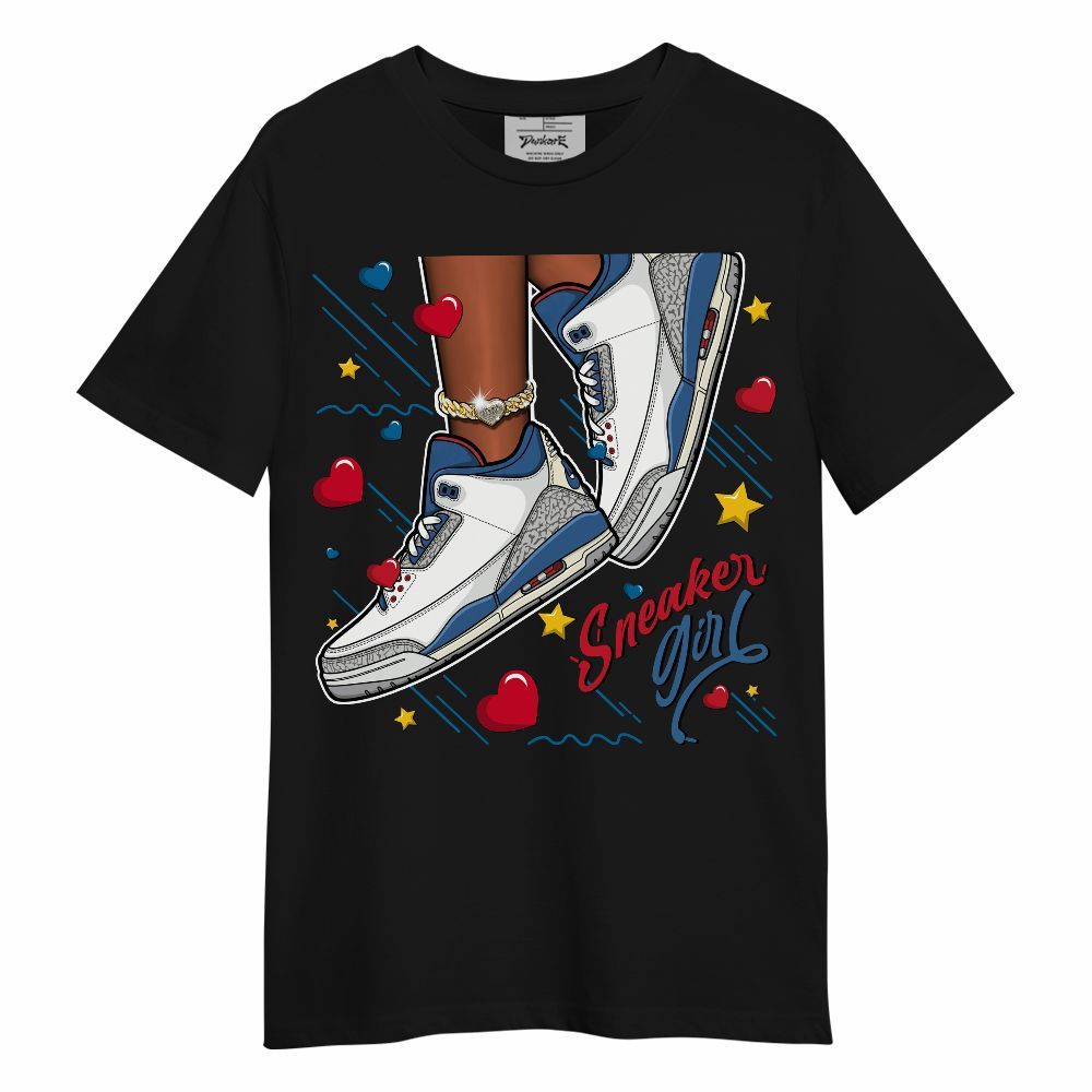 Shirt To Match OG True Blue 3s - SNEAKER Girl Heart Flying Graphic
