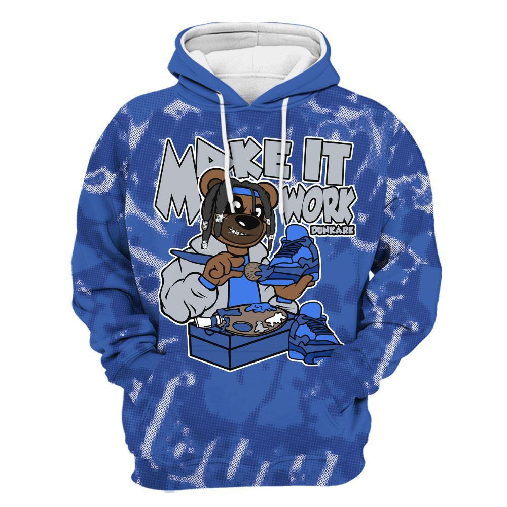 Hoodie To Match Air Foamposite One Royal - Pull It Off Bear Street All Over Print