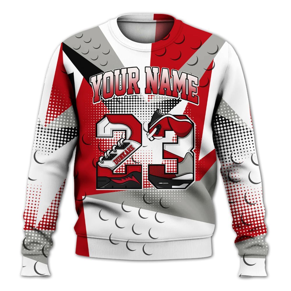 Sweatshirt To Match Air Griffey Max Gray Reds 1s - Poly Custom Name Number 23 5s All Over Print
