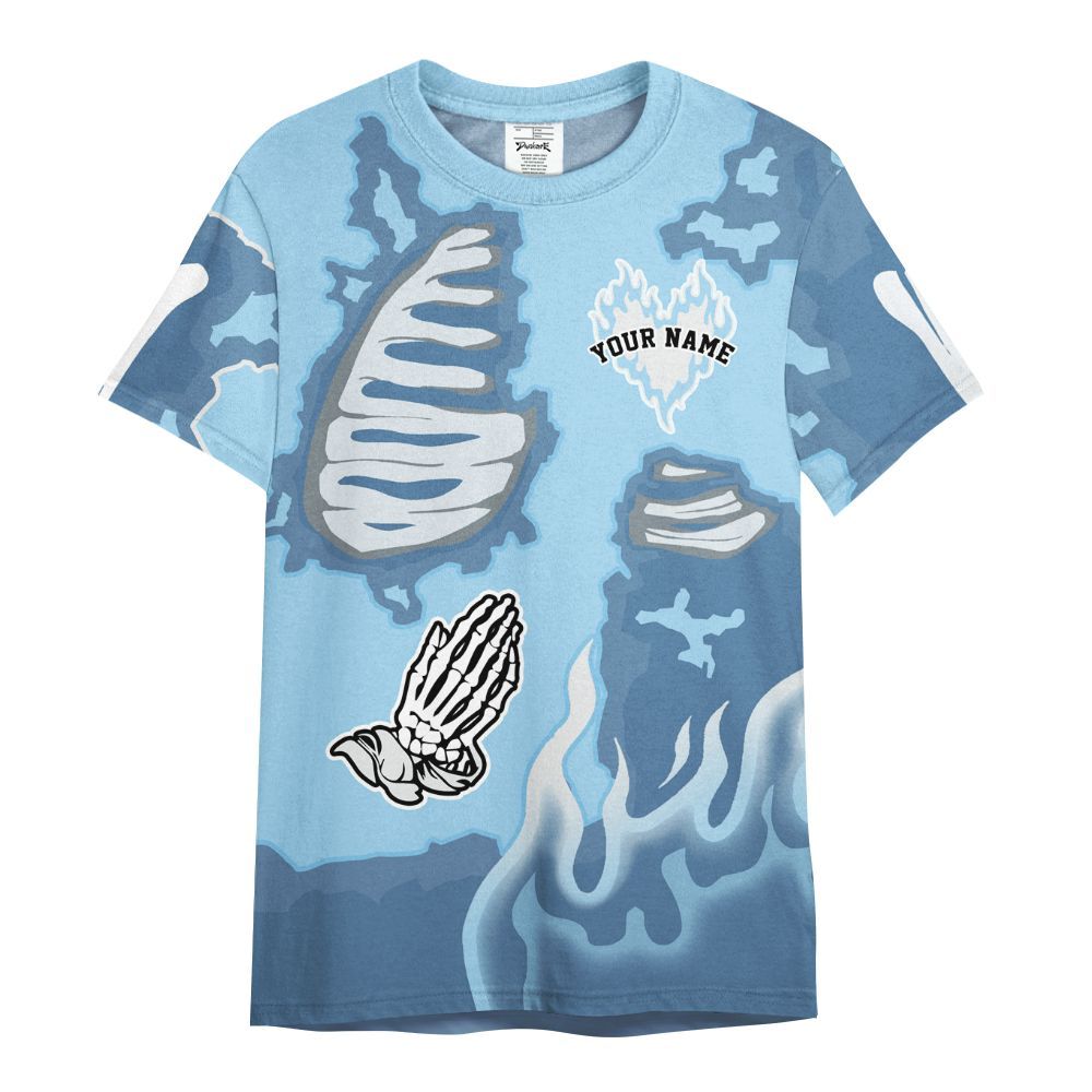 Shirt To Match Legend Blue 11s - Dislike Us Graphic Burning Custom Name All Over Print