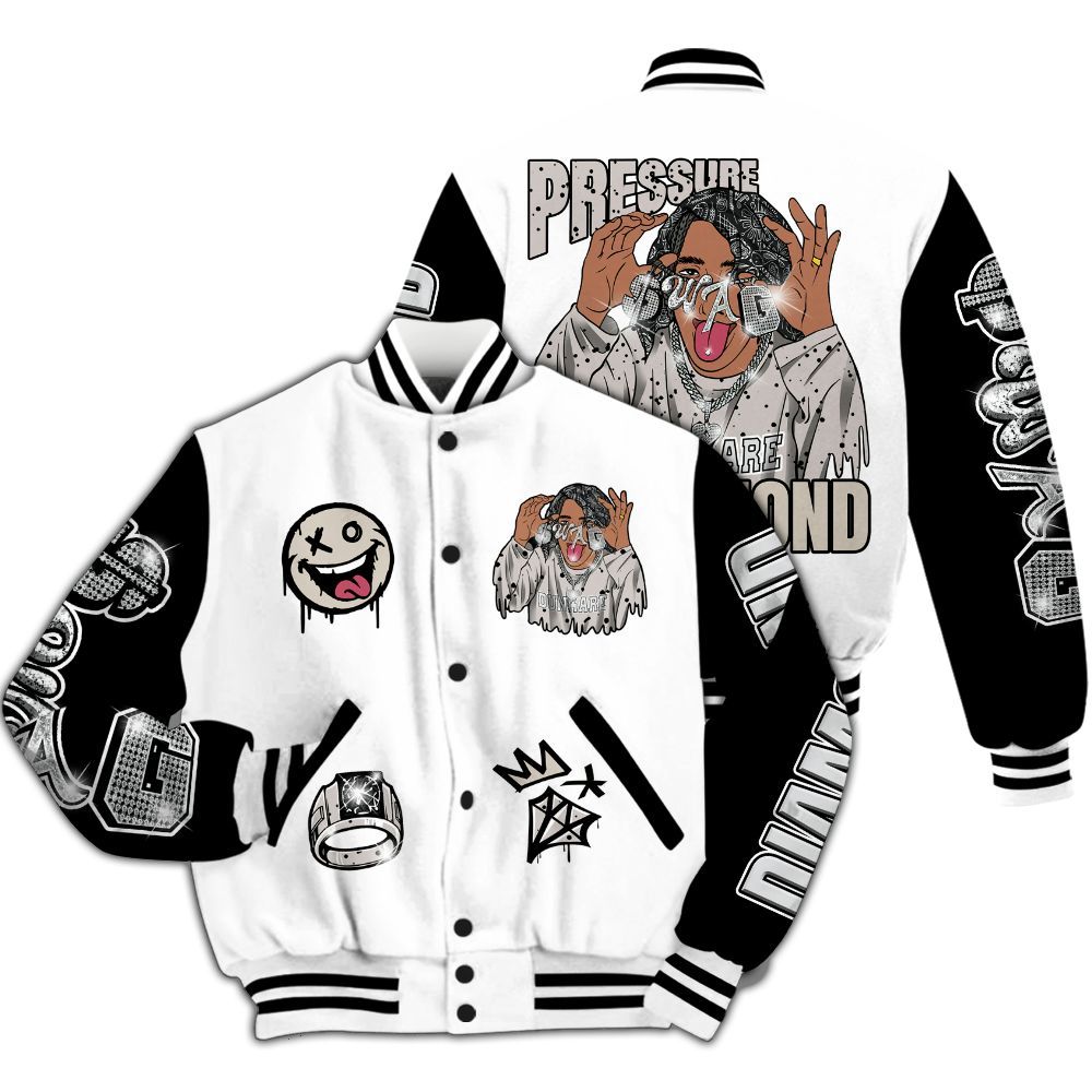 Varsity Jacket To Match Retro Reverse Metallic 5s - Pressures Makes Varsity Jacket To Match All Over Print