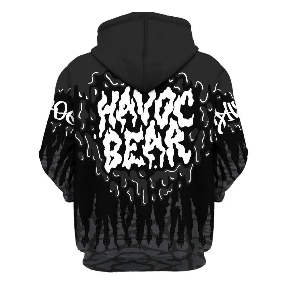 Hoodie To Match Black Cat 3s - Havok Bear Dripping All Over Print