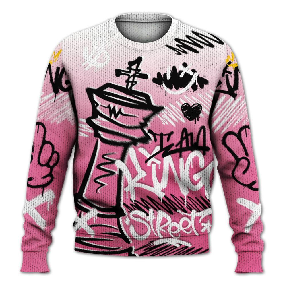 Knitted Sweater To Match Air Max SNDR Hyper Pink - Street King Chess Streetwear