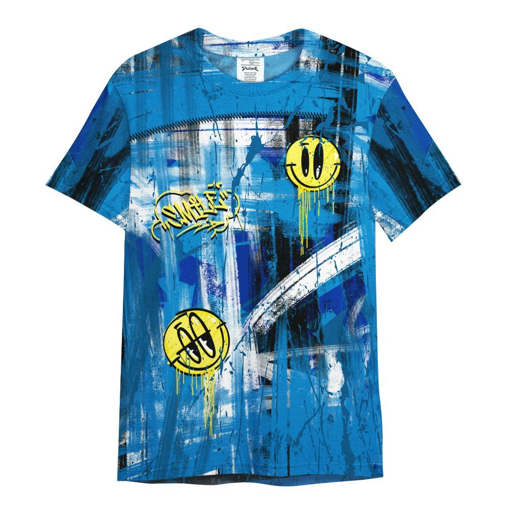 Shirt To Match Industrial Blue 4s - Money Skull Smile Fire Military Blue 4s All Over Print